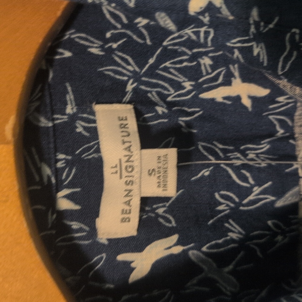 NWT LL Bean Blue Signature Patterned Button Down Shirt Dress - Picture 3 of 6